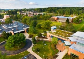 Drone image of Jamestown Community College's Jamestown Campus