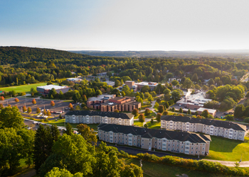 Drone picture of the Olean Campus