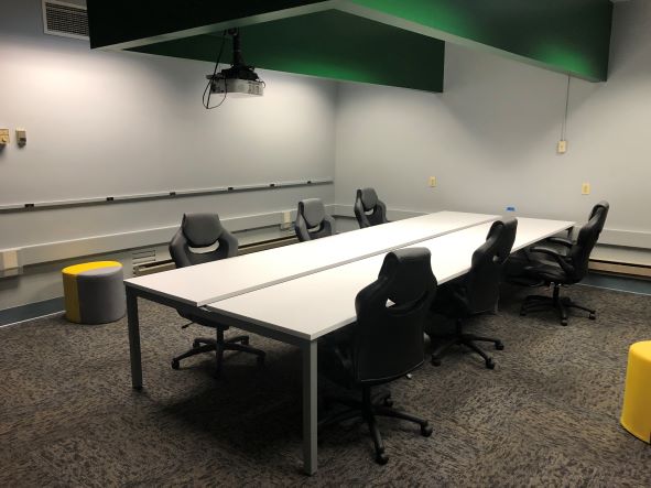 A look at the eSports stadium team meeting area on JCC's Cattaraugus County Campus